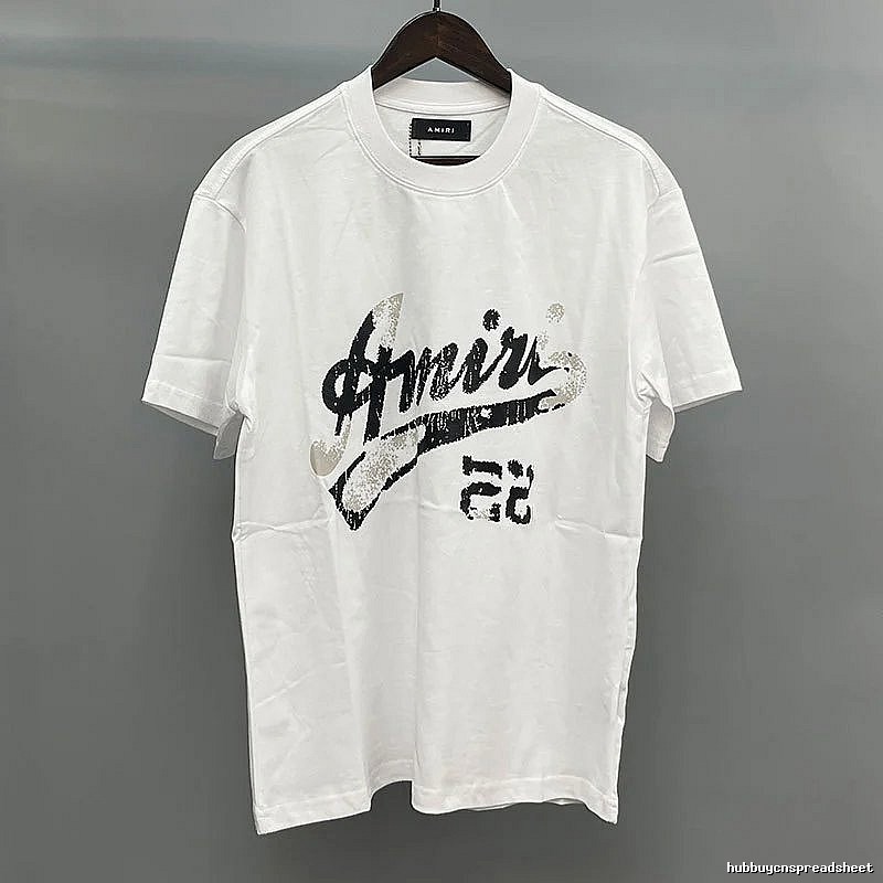 Amiri Black Lettering With Slash Detail White Records Graphic T-Shirt Resort Wear
