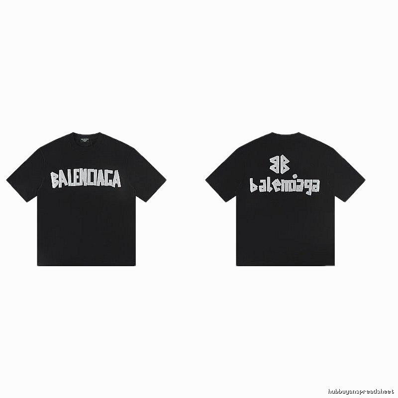 Balenciaga Letter Print Street Style Black T-Shirt