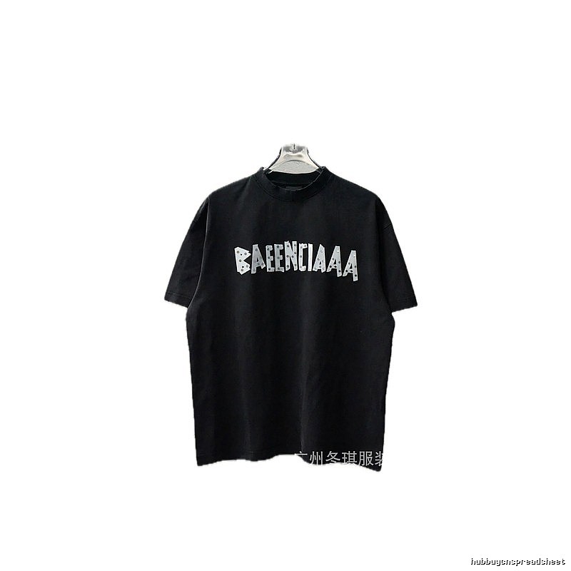 Balenciaga Letter Trendy Cool Black T-shirt