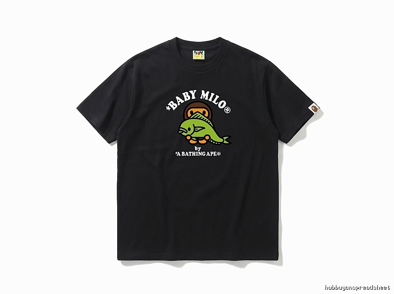 Bape BABY MILO Cartoon Style Black T-shirt