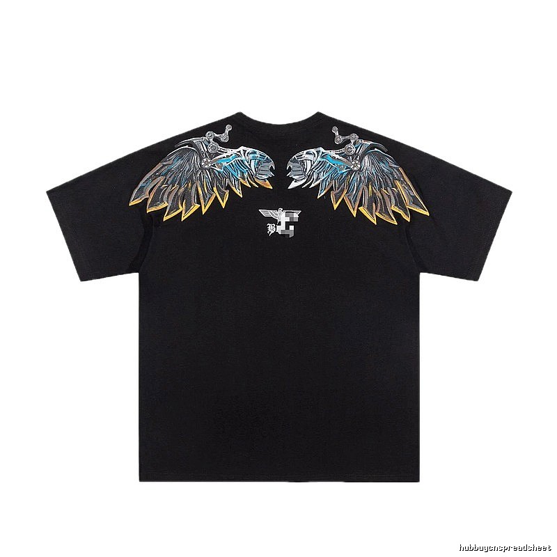 BOY Mechanical Wing Street Style Black Short Sleeve T-Shirt