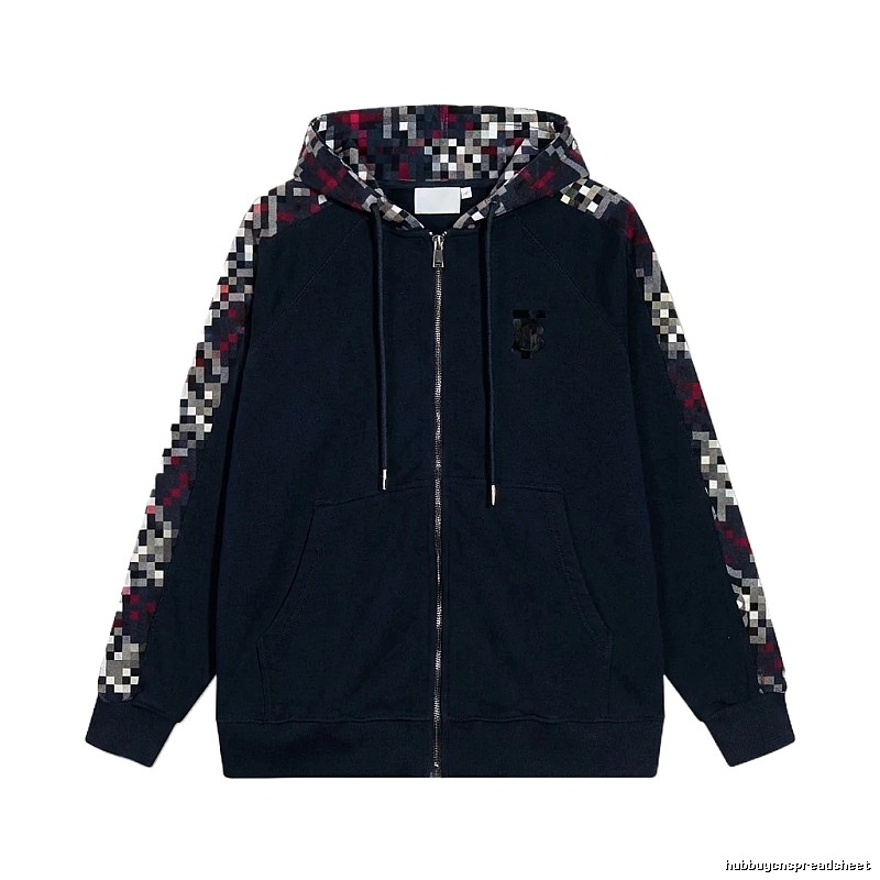 Burberry checkered fashion black coat