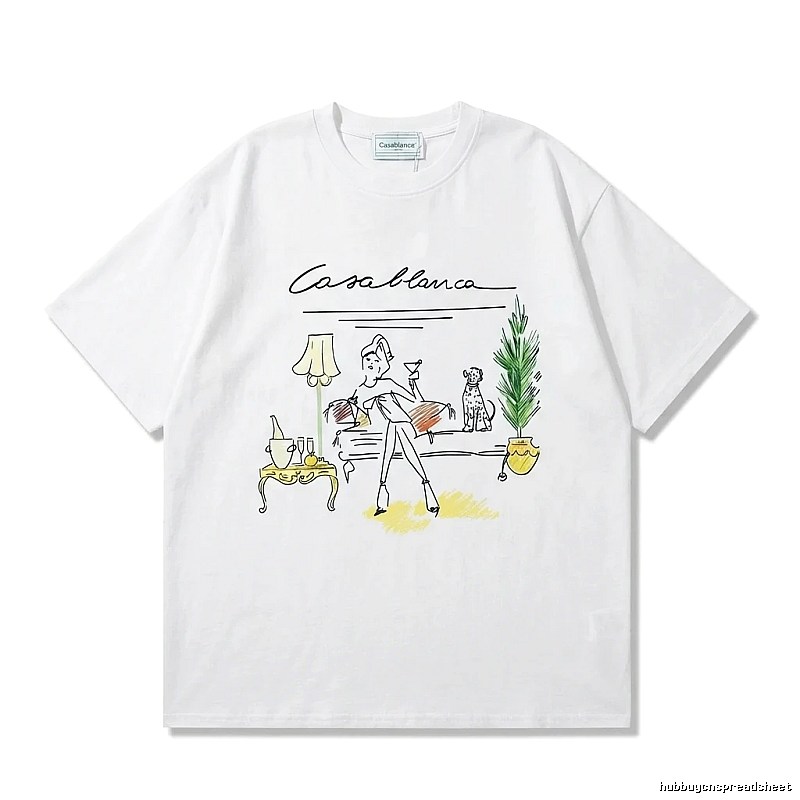 Casablanca Hand-painted Style White T-shirt