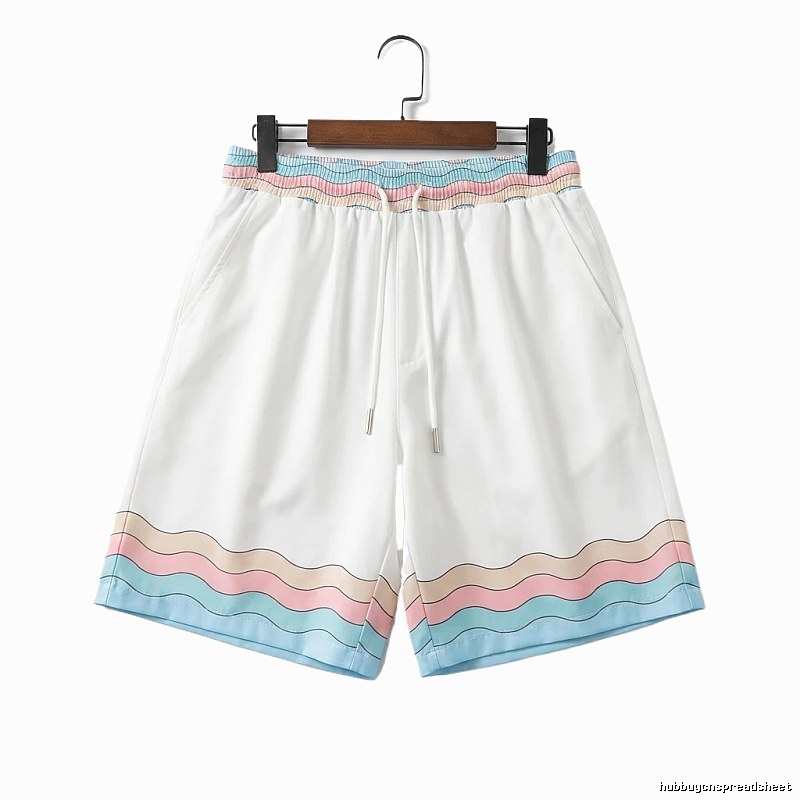 Casablanca Wave Pattern Casual White Shorts