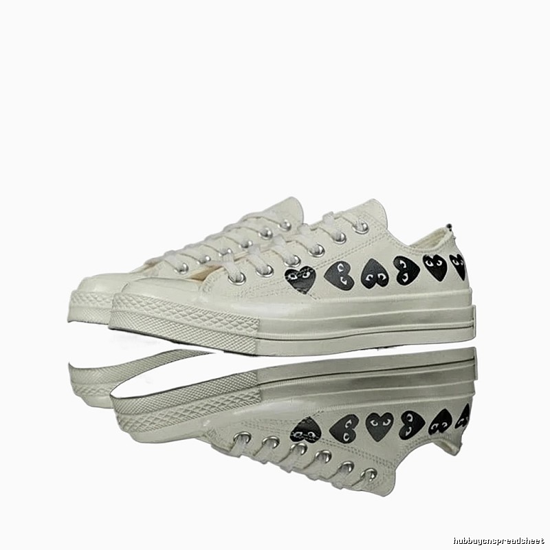 CDG Love Minimalist Style White Shoes