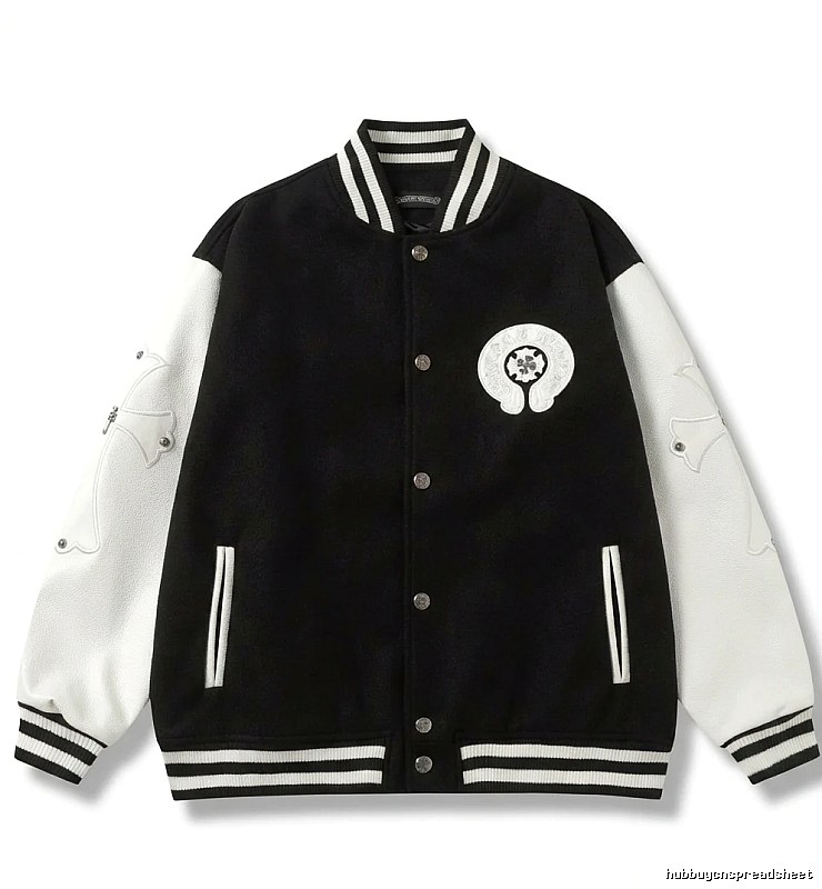 Chrome Hearts Baseball Style Black and White Jacket