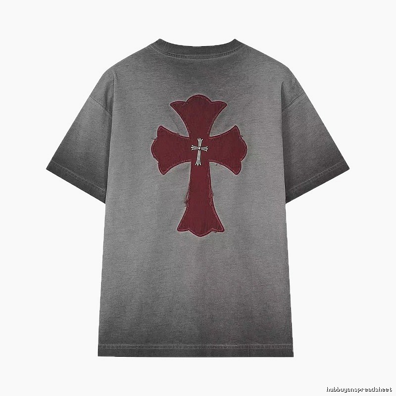 Chrome Hearts Cross Series Vintage Distressed Smoky Gray T-Shirt