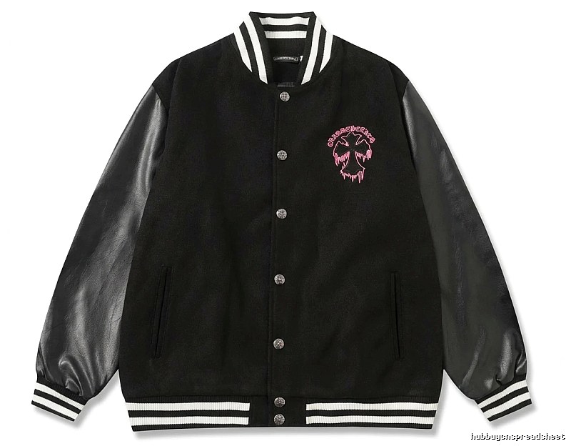 Chrome Hearts embroidered baseball jacket in black