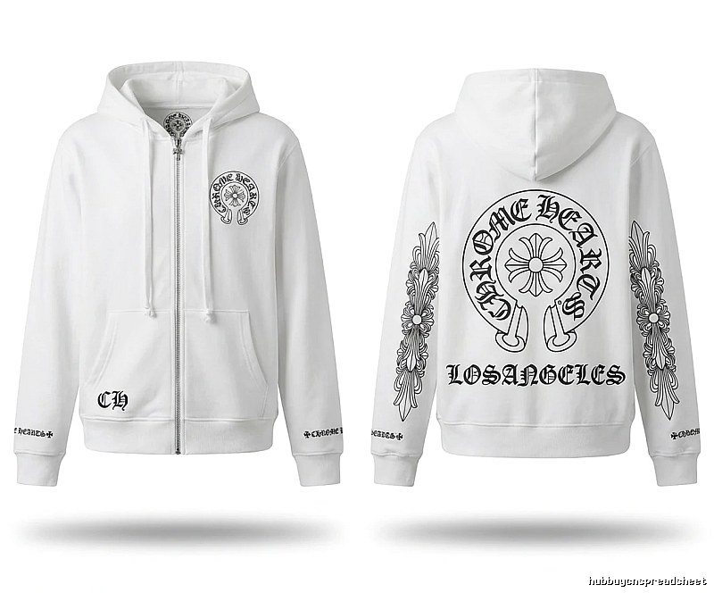 Chrome Hearts Retro Style White Hoodie