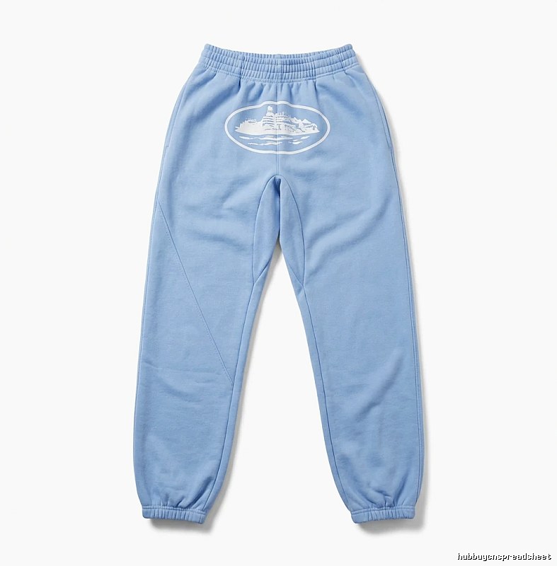 Corteiz Printed Casual Light Blue Pants