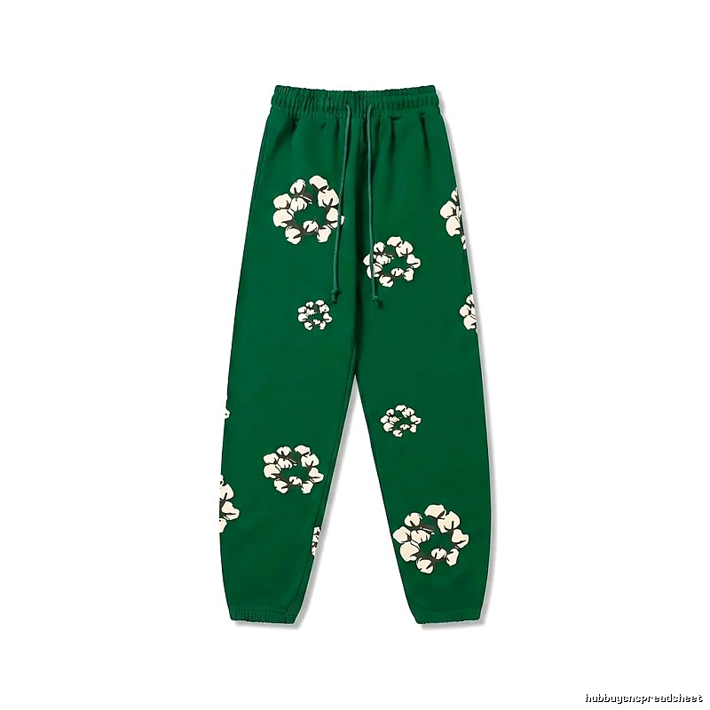 DENIM TEARS Floral Retro Green Sweatpants