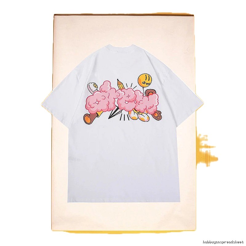 DREW Cloud Print Street Style White Short-sleeve T-shirt