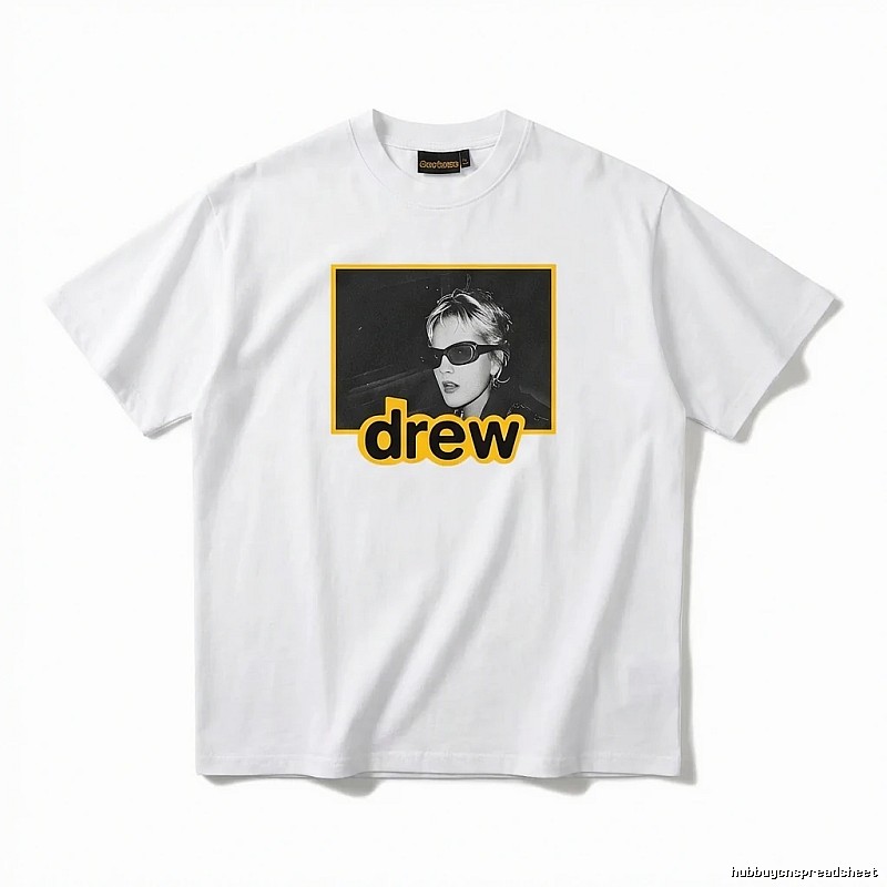DREW Portrait Print White T-shirt