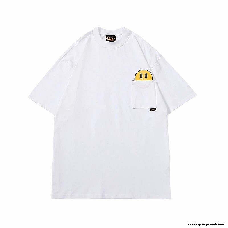 DREW Smiley Face Series Street Style White T-Shirt