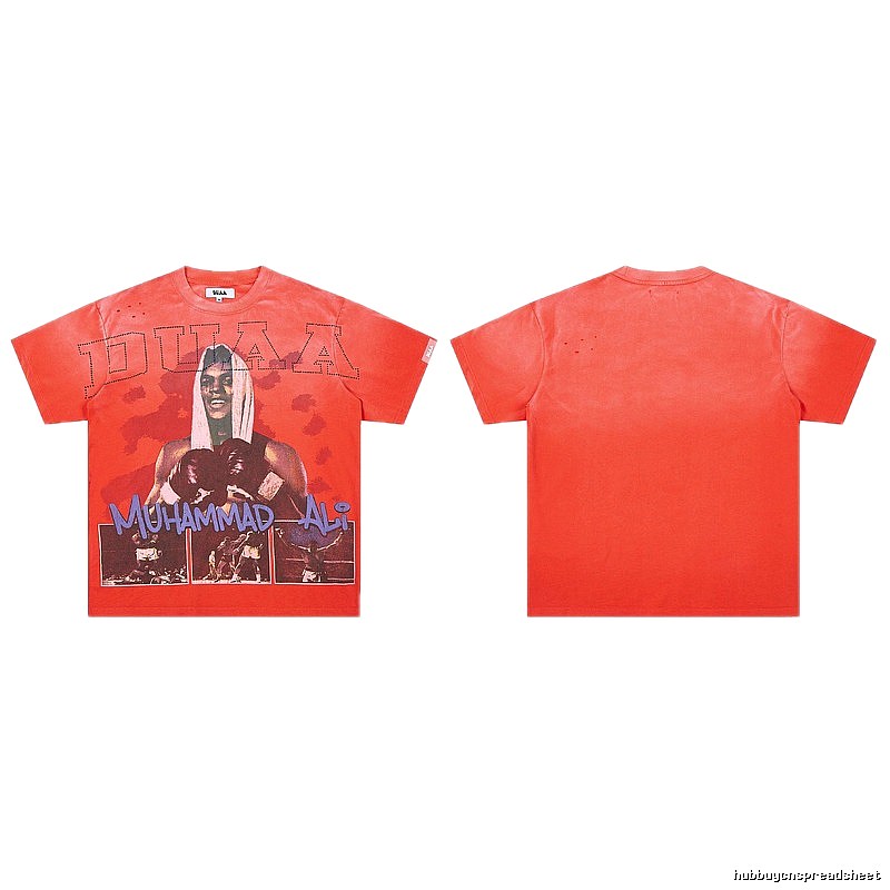 DUAA Ali Print Vintage Style Orange-red T-shirt
