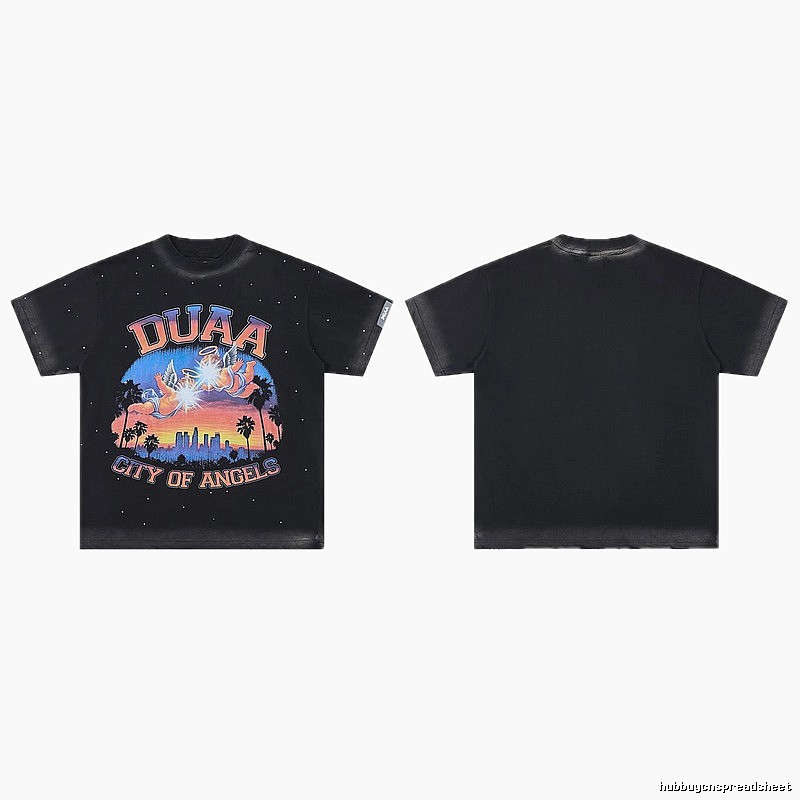 DUAA City of Angels Vintage Style Black T-shirt