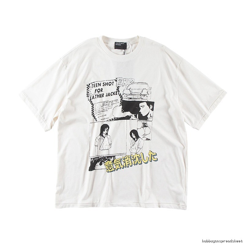 ERD Comic Print Street Style Off-white T-shirt