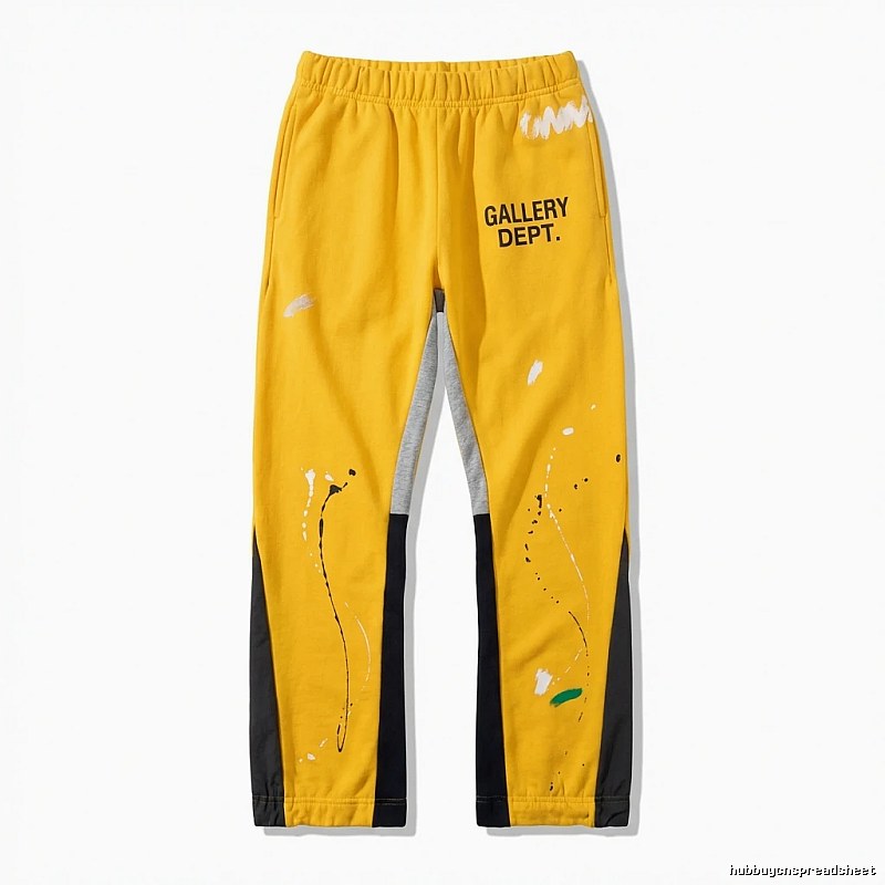 Gallery Dept Graffiti Style Yellow and Black Contrast Color Pants
