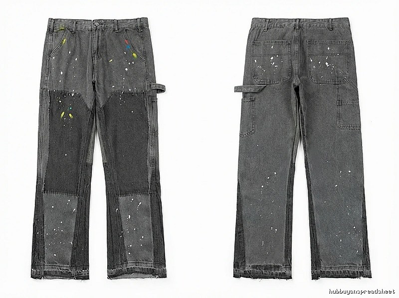 Gallery Dept. Stitched Graffiti Style Grey Pants