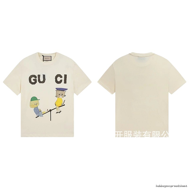 Gucci Playful Whimsical Animal Print Off-white T-shirt