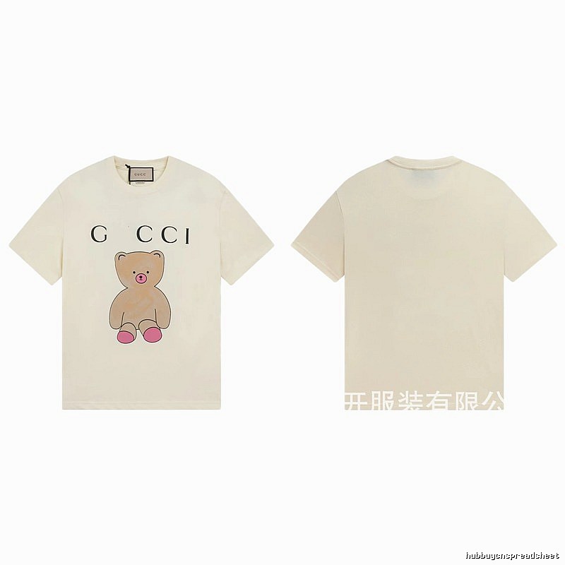 Gucci Teddy Bear Print Casual Style Off-White T-Shirt