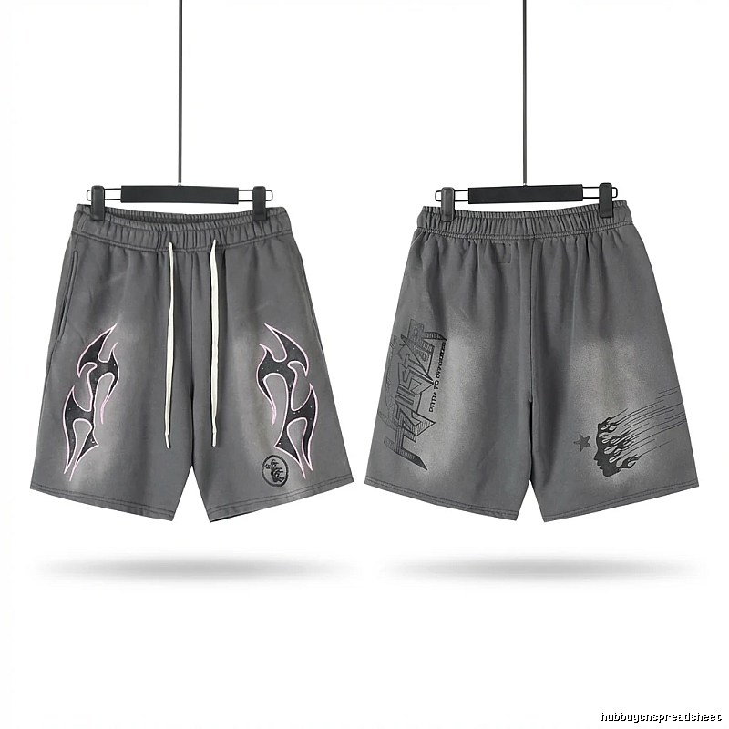 Hellstar dark-style grey shorts