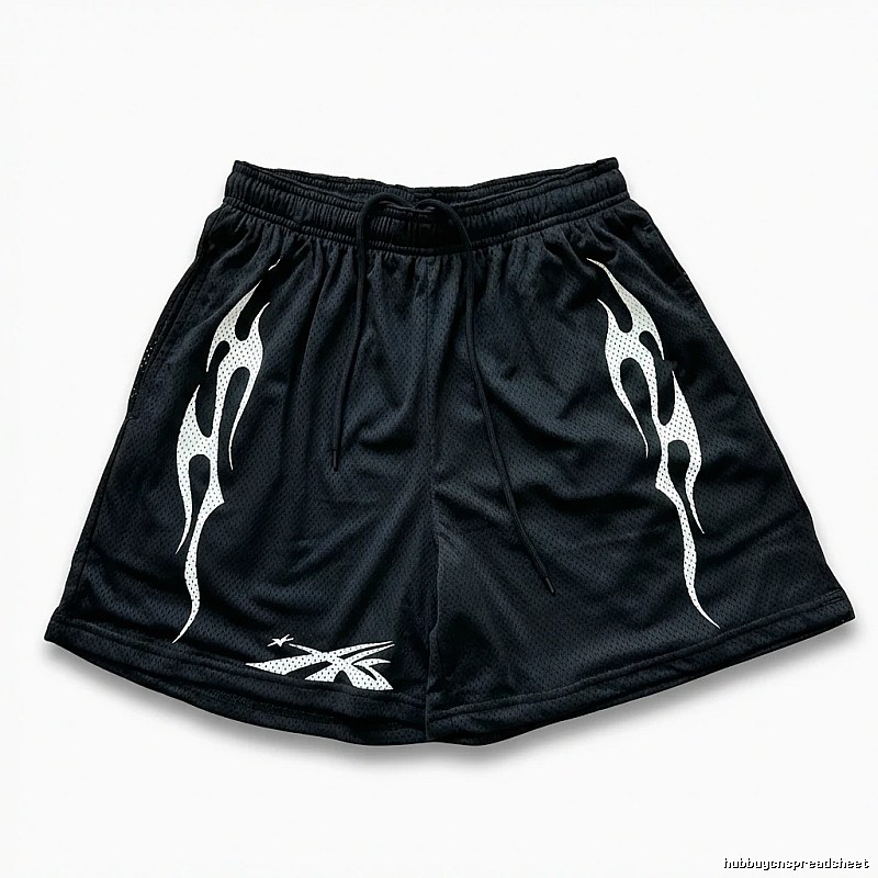 Hellstar Flame Wind Black Shorts