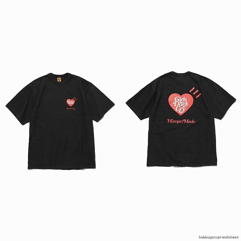 Human Made Summer Heart logo T-shirt Black Green Human with Bold Graphic