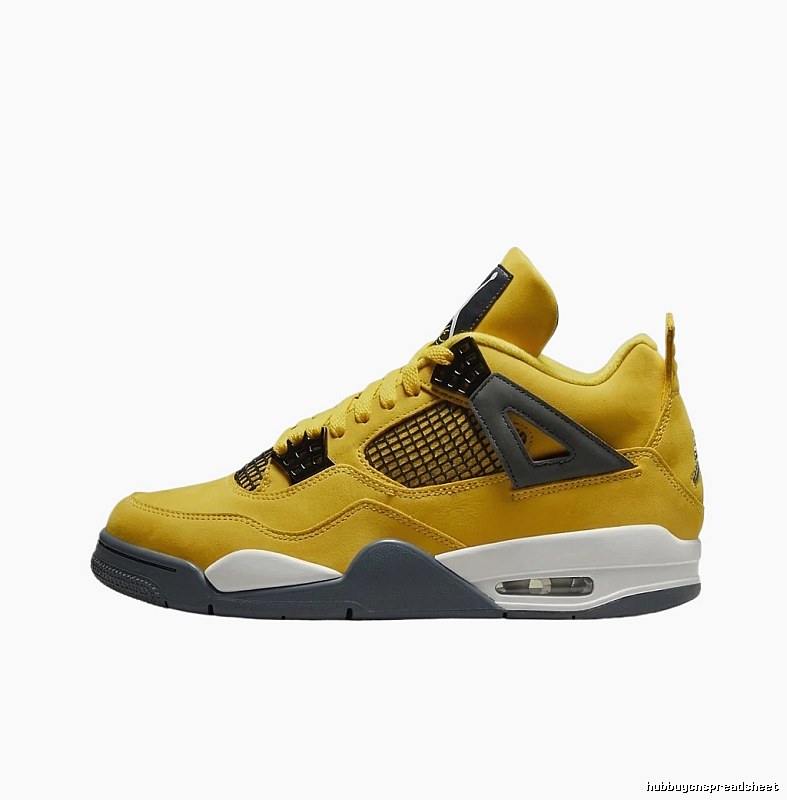 Jordan 4 Trendy Cool Yellow Sneakers