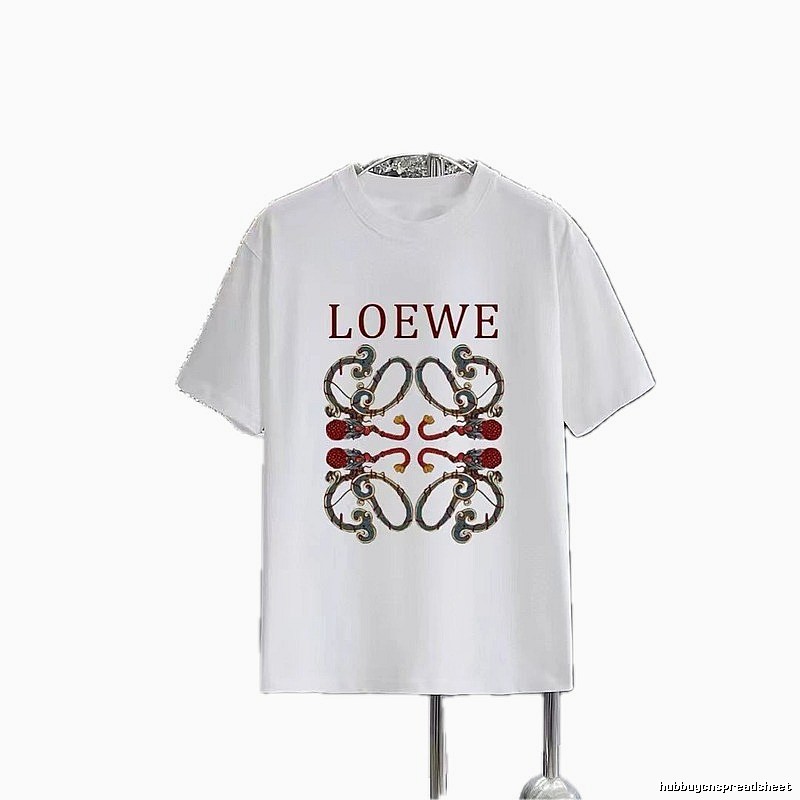 LOEWE Vintage-style Dragon Print White T-Shirt