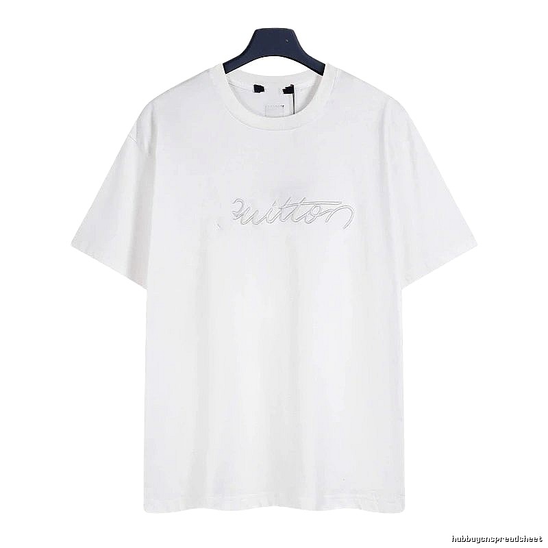 Louis Vuitton Embroidered Minimalist Style White Short-sleeve T-shirt