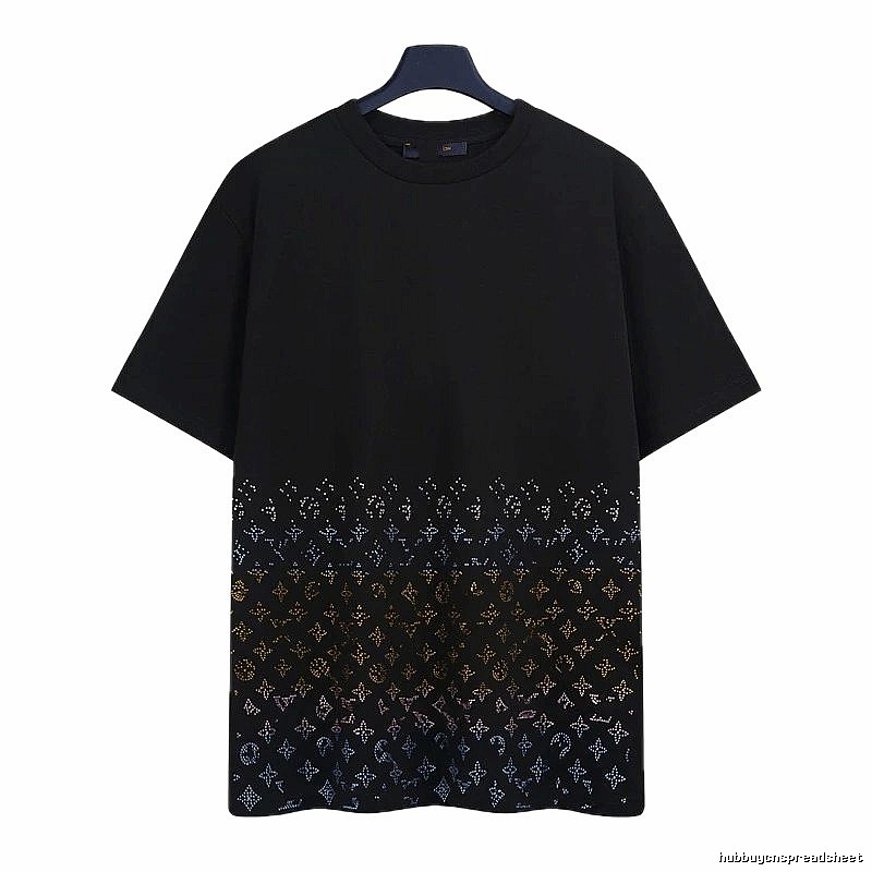 Louis Vuitton Gradient Monogram Street-style Black T-Shirt
