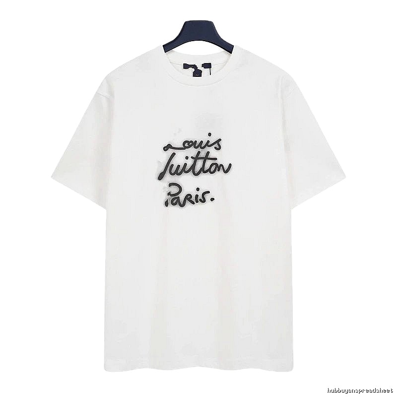 Louis Vuitton Graffiti Casual Style White T-Shirt