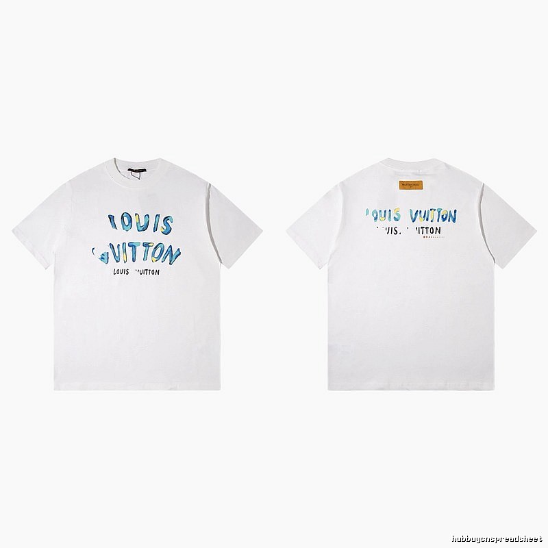 Louis Vuitton Hand-painted Graffiti Casual Style White T-shirt