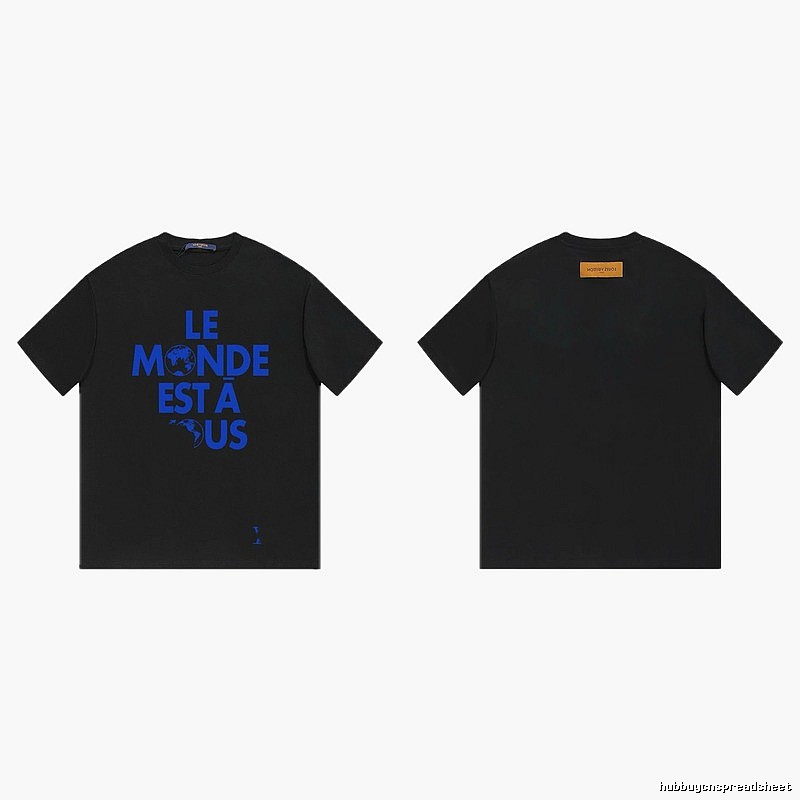 Louis Vuitton Letter Print Cool Trendy Style Black T-shirt