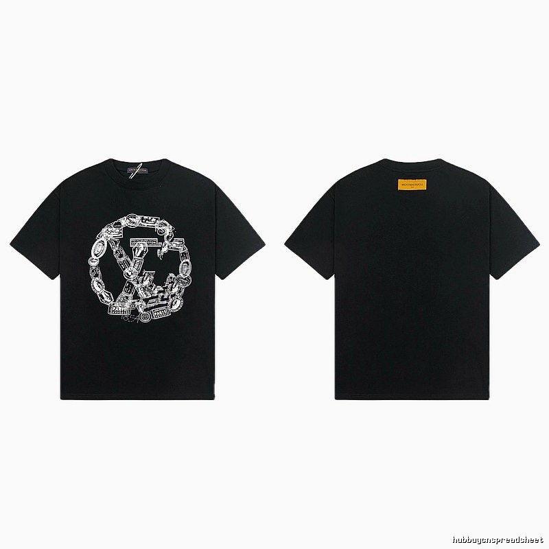 Louis Vuitton Printed Trendy Style Black Short-sleeve T-shirt