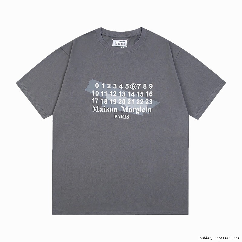 Maison Margiela Number Series Streetwear Dark Grey Short Sleeve T-shirt