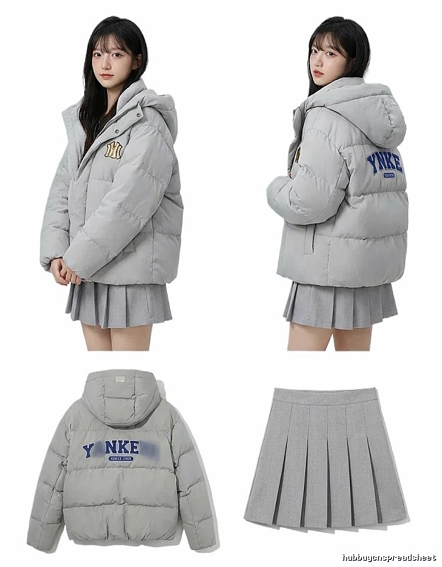 MLB Yankees light gray down jacket