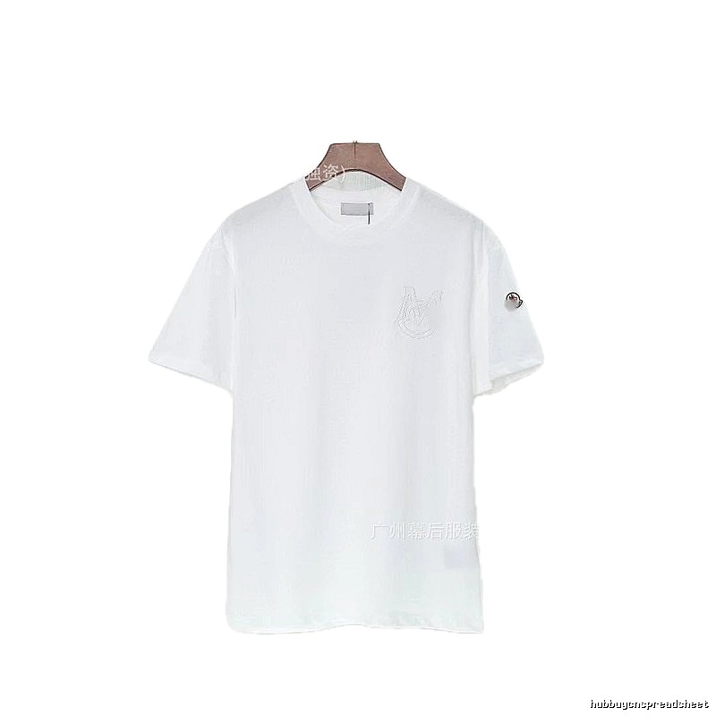 Moncler Embroidered Collection Casual-style White T-Shirt