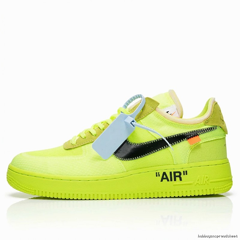 Nike Air Force 1 fluorescent green sneakers