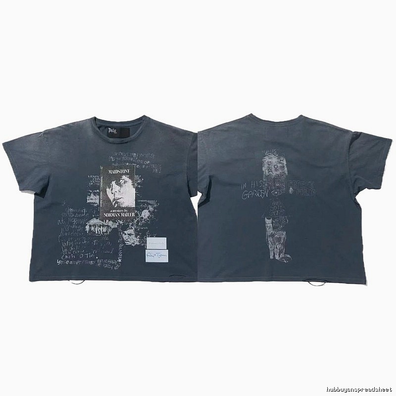 Paly Hollywood Portrait Graffiti Vintage Washed Grey T-shirt