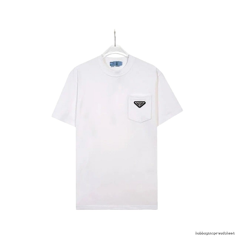 Prada Triangle Logo Minimalist Style White T-Shirt
