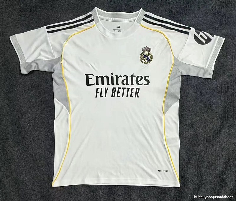Real Madrid Classic Home soccer jersey White Football Gold for Daily Styling
