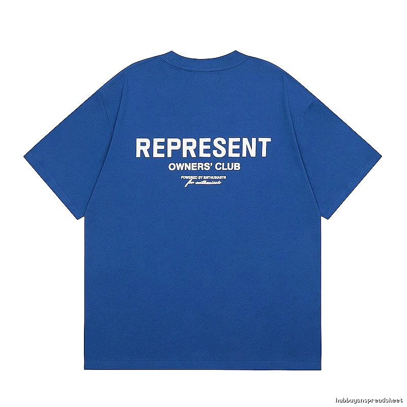 Represent Blue Style 801 Owners Club T-Shirt Airport Outfit Logo