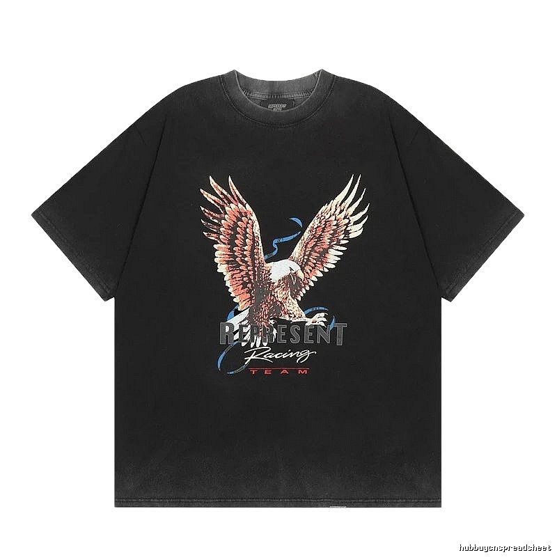 Represent Eagle Print Vintage Style Black T-Shirt