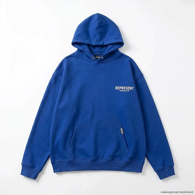 REPRESENT Owners Club Simple Style Blue Hoodie