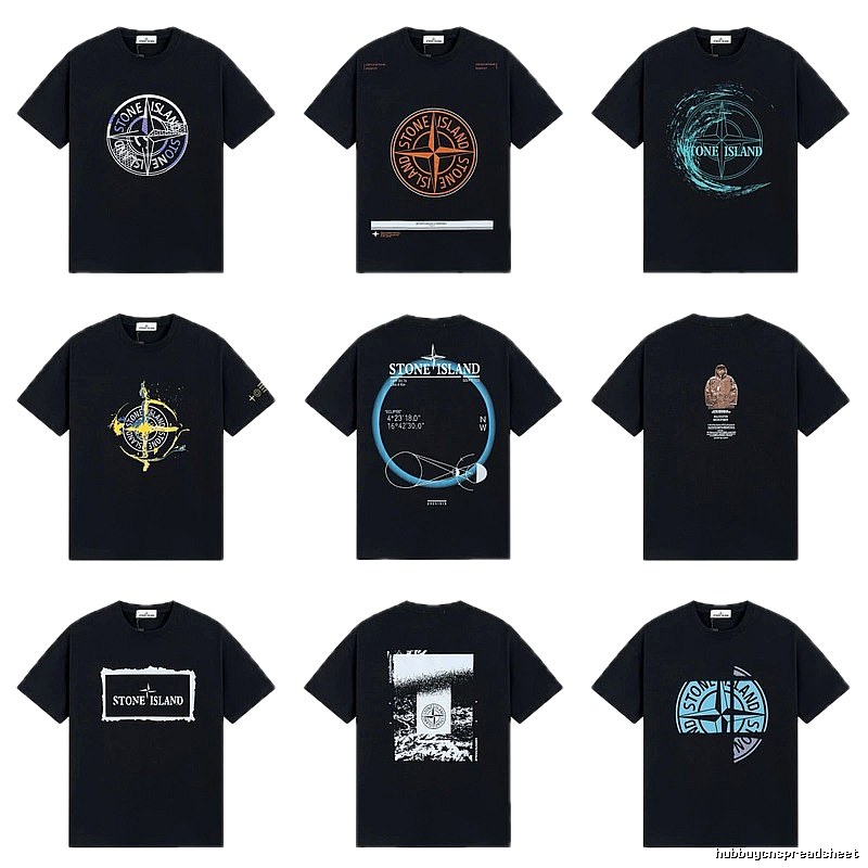 Stone Island Compass Print Street Style Black T-Shirt