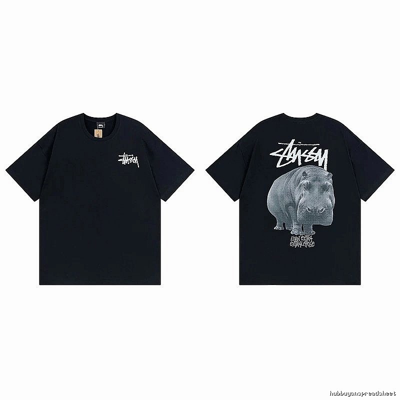 Stussy Black Spider Graphic T-Shirt Match Day Logo