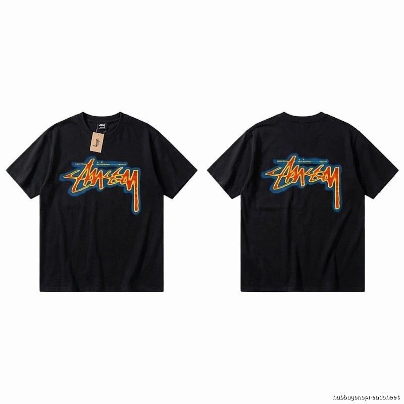 Stussy graffiti-style black T-shirt