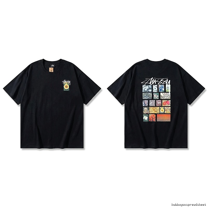 Stussy printed retro style black T-shirt